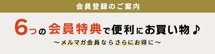 6つの会員特典で便利にお買い物♪メルマガ登録ならさらにお得に