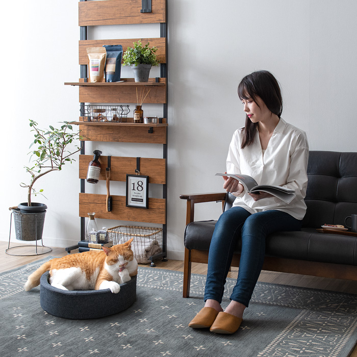 犬・猫兼用デニムデザイン ペットベッド(ラウンド型) Mサイズ 【公式】 エア・リゾーム インテリア・家具通販