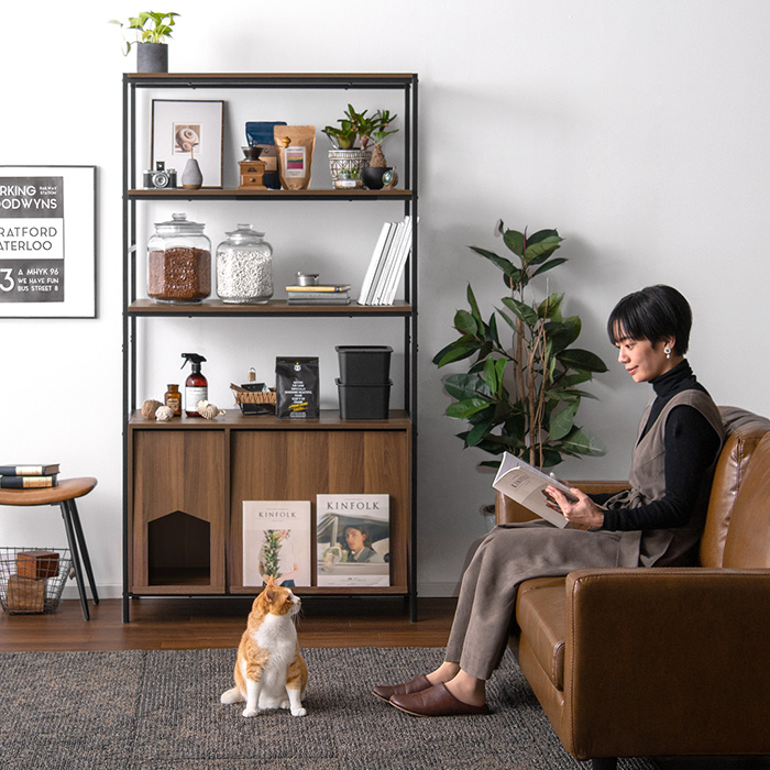 猫用トイレ Selma 〔セルマ〕 ハイタイプ キャットトイレ キャットラック 猫用トイレカバー 猫用家具 砂飛び散り防止 おしゃれ ヴィンテージ  シンプル