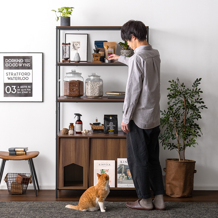 猫用トイレ Selma 〔セルマ〕 ハイタイプ キャットトイレ キャットラック 猫用トイレカバー 猫用家具 砂飛び散り防止 おしゃれ ヴィンテージ  シンプル