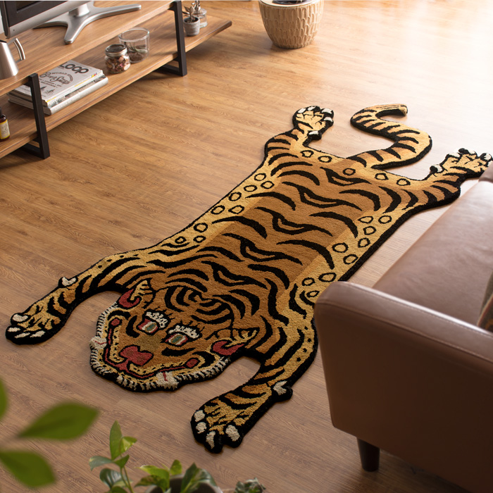 チベタンタイガーラグ スモール DETAIL Tibetan Tiger Rug DTTR-01   Sサイズ - 3