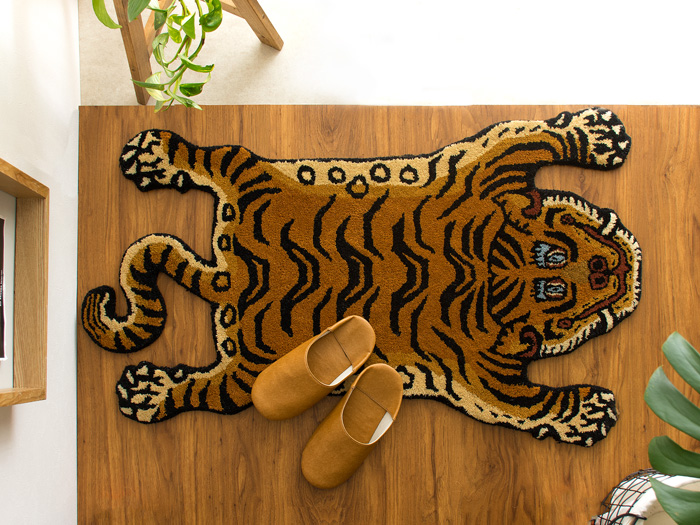 チベタンタイガーラグ ラージ DETAIL Tibetan Tiger Rug DTTR-02   Lサイズ - 4