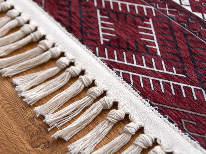 手織り絨毯風デザインラグ TURKMEN RUG〔トルクメンラグ〕 正方形 190 