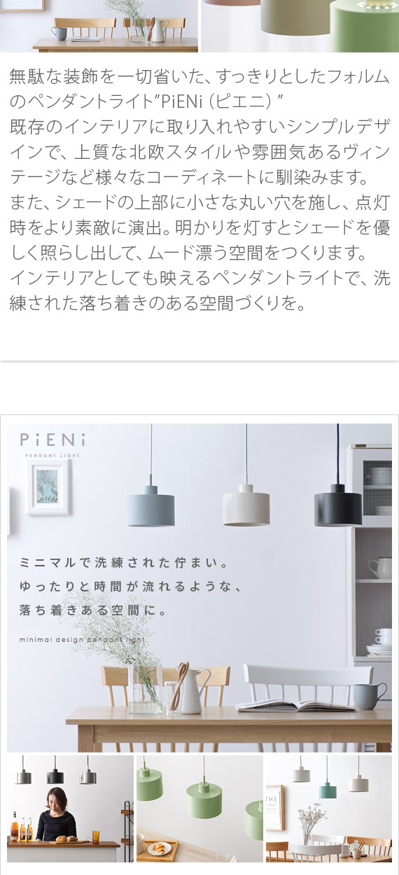 ペンダントライト PiENi〔ピエニ〕 1灯コンパクトタイプ | 家具