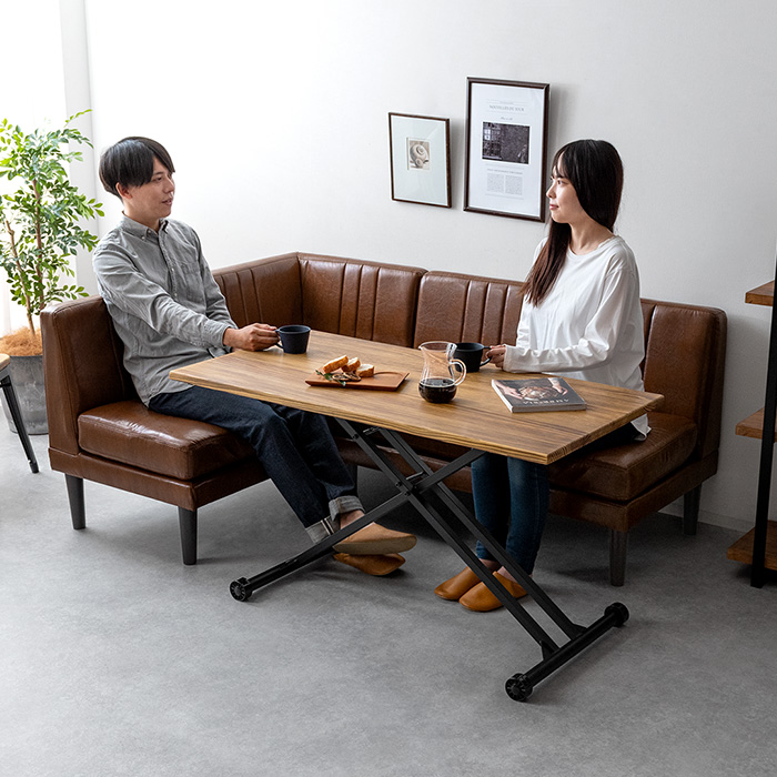 ダイニングソファ&昇降テーブル 3点セット コーナーソファ LEKKA