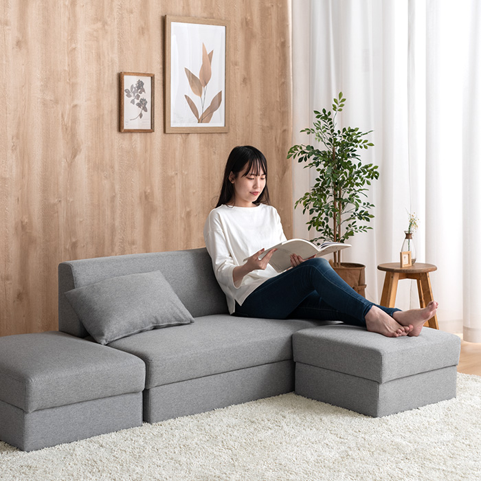 IKEA2人掛けソファ クッション3つ付き - ソファセット