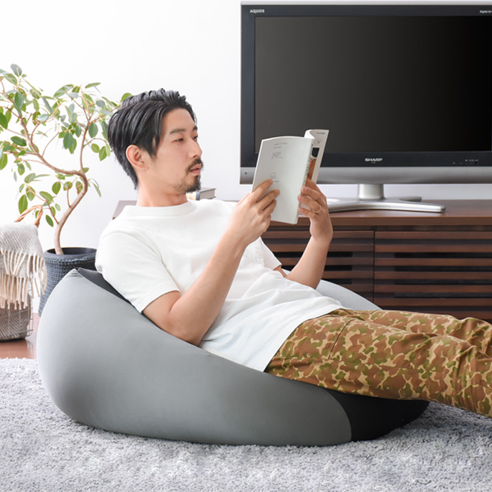 日本製】洗えるカバーのビーズクッション 体にフィット Mサイズ 日本製】洗えるカバーのビーズクッション 体にフィット Mサイズ
