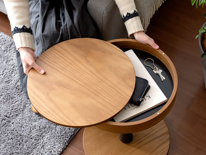収納付き 丸型サイドテーブル simon(シモン)｜北欧インテリア・家具の通販エア・リゾーム