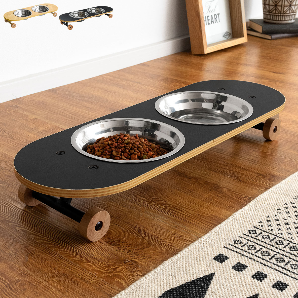 ペット用フードボウルスタンドL SK8 PLATE (スケートプレート)