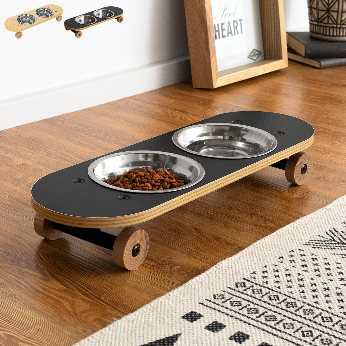 ペット用フードボウルスタンドS SK8 PLATE (スケートプレート)