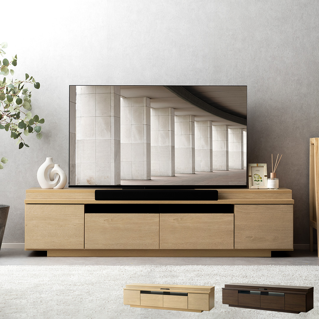 テレビボード+サウンドバーボードセット　Aalto linea(アールト リネア)　180cm幅