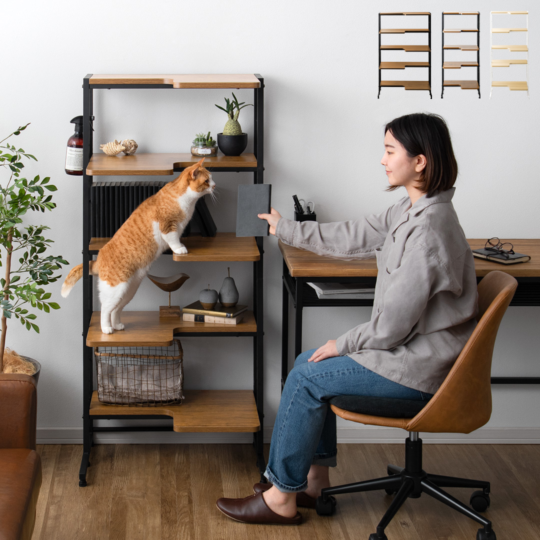 人と猫が一緒に使えるキャットタワーラック catra(キャトラ) ワイドタイプ