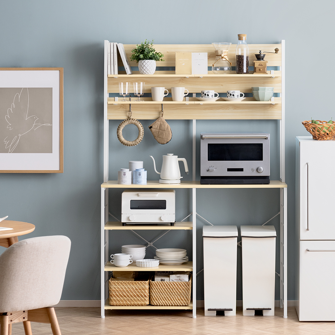 ゴミ箱収納キッチンカウンター emery(エメリー)　120cm幅　ハイタイプ