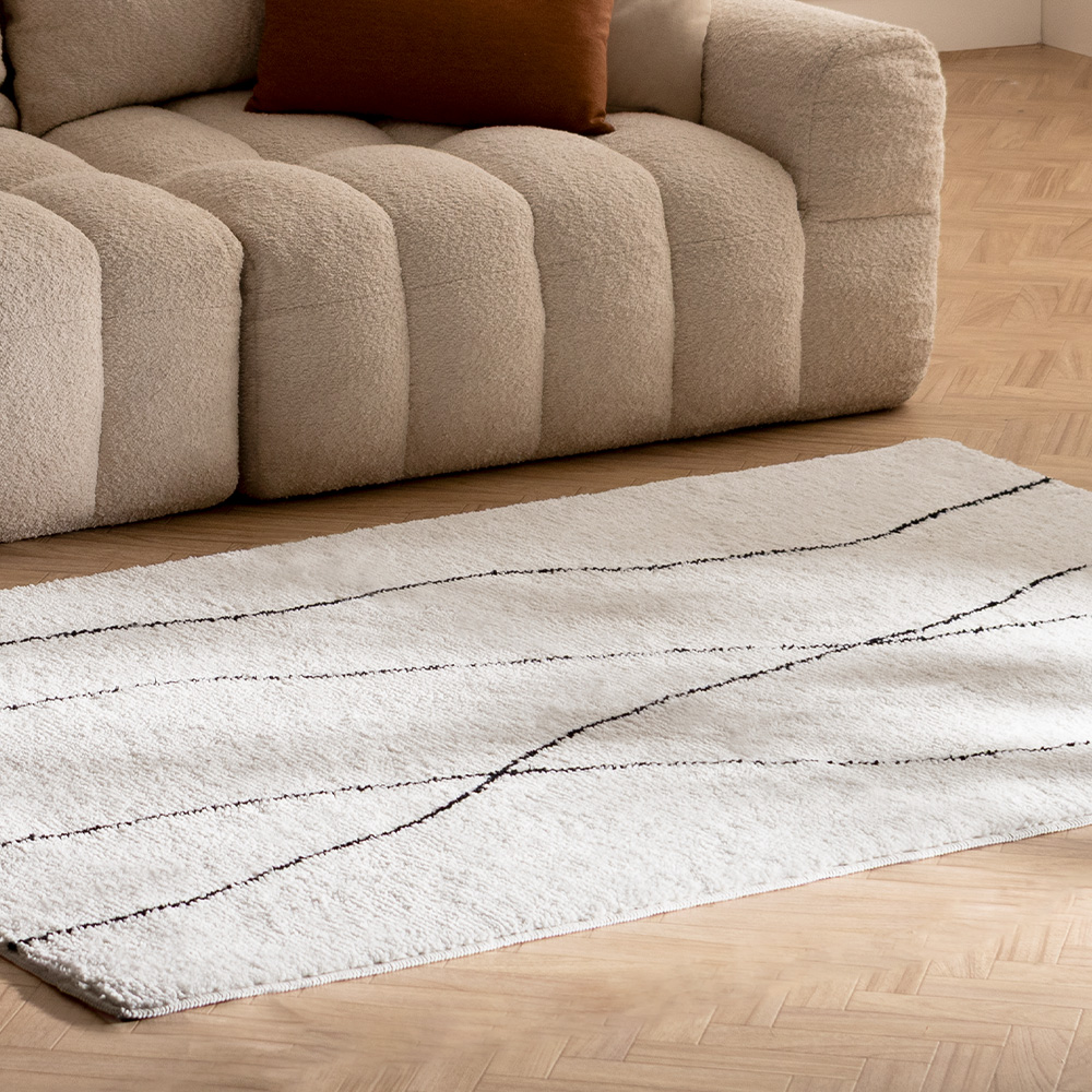 洗えるマイクロファイバーラグCurly(カーリー)130×190cm