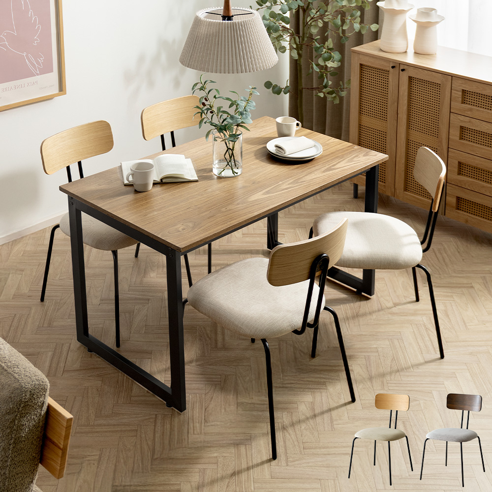 4人用 ダイニングチェアTalon (タロン)・テーブル Velde(ヴェルデ) 5点セット 幅120タイプ