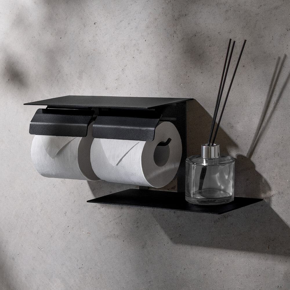 棚付きトイレットペーパーホルダー Charcoal(チャコール)