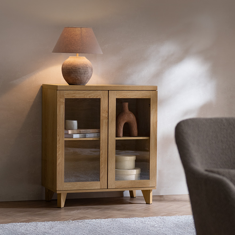 ガラス扉キャビネット Clana(クラ―ナ)幅70cmタイプ