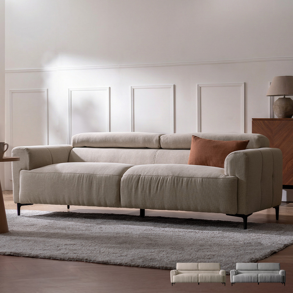 可動ヘッドレスト付きソファ Eclat(エクラ) 3P