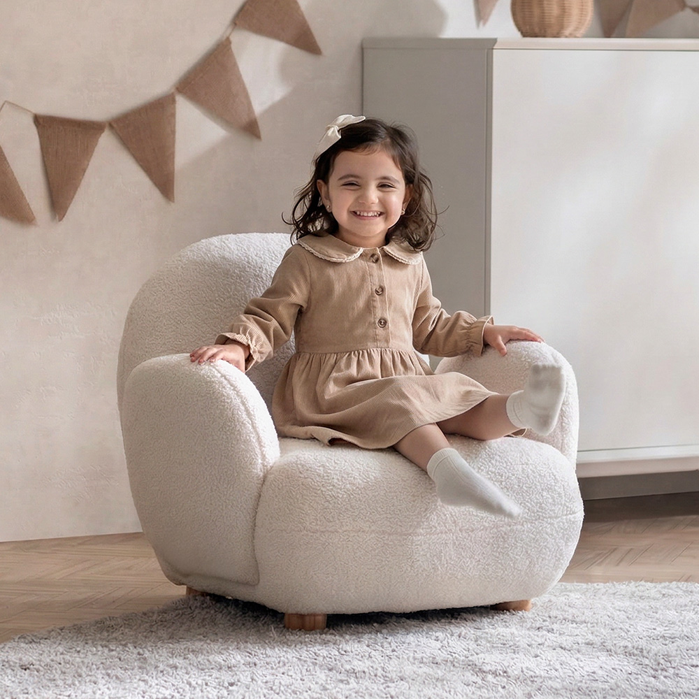 もこもこブークレのキッズソファ