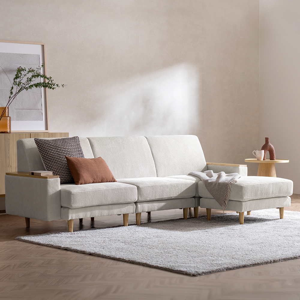 アームテーブル付ユニットソファ Frinoa(フリノア) アーム2P+アームレス+オットマン