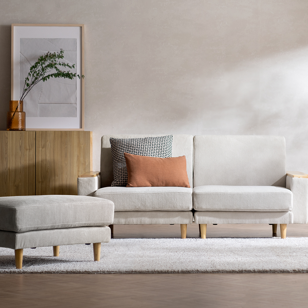 アームテーブル付ユニットソファ Frinoa(フリノア) アーム2P+オットマンセット