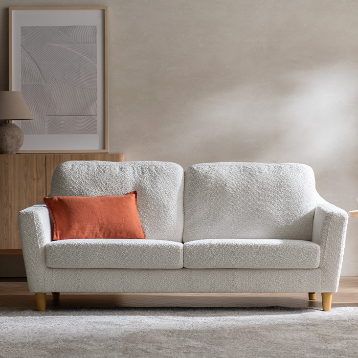 2.5Pデザインソファ LAURU〔ラウル〕 プレミアムタイプ  ブークレ生地