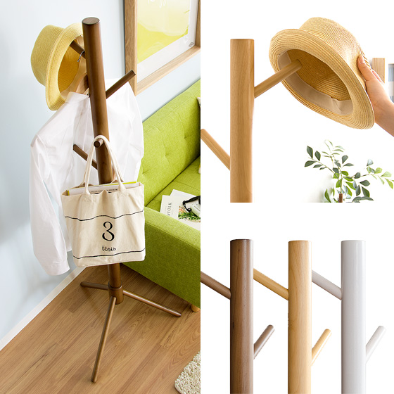 天然木ポールハンガーLOG(ログ)