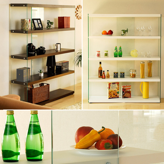 ガラスシェルフ幅121cm