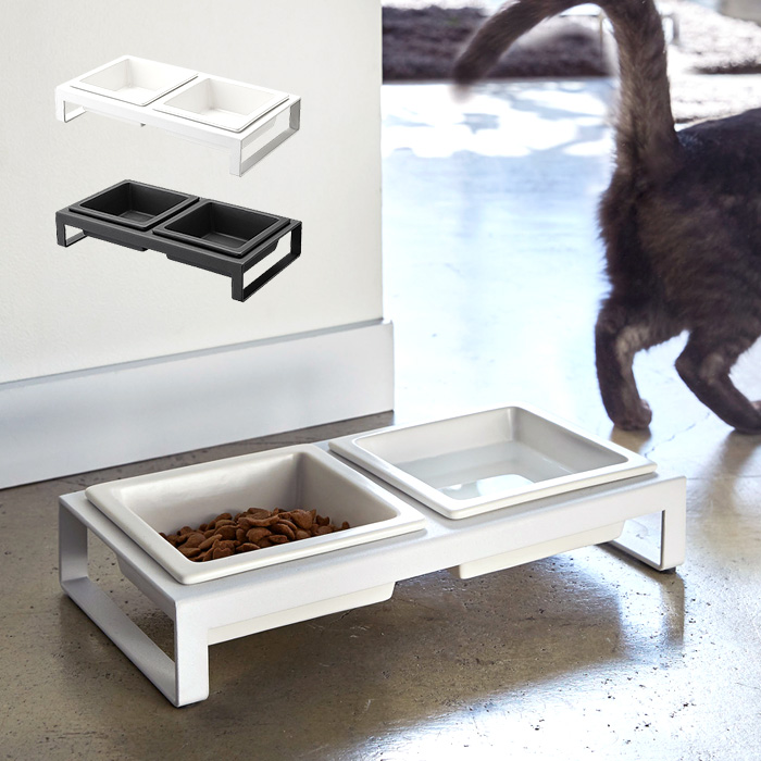 フードボウル スタンド ボウルスタンドセット ペット用品 猫 犬 tower〔タワー〕 ブラック ホワイト