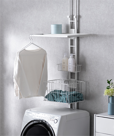 服をかけられるつっぱりランドリーラック Elma(エルマ)