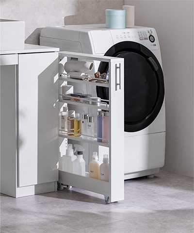 スペースを賢く使う隙間ワゴン Slet(スレット)10cm幅ロータイプ