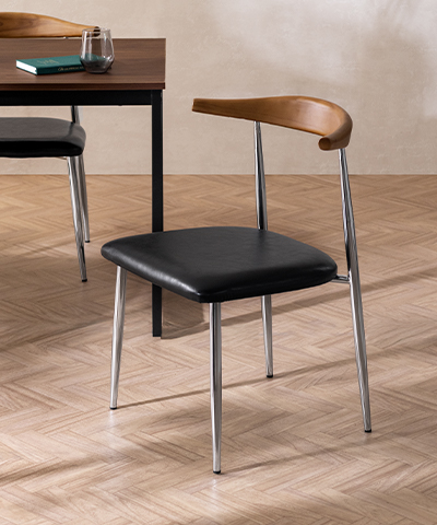 ダイニングチェア <br>MORAクロム脚2脚セット