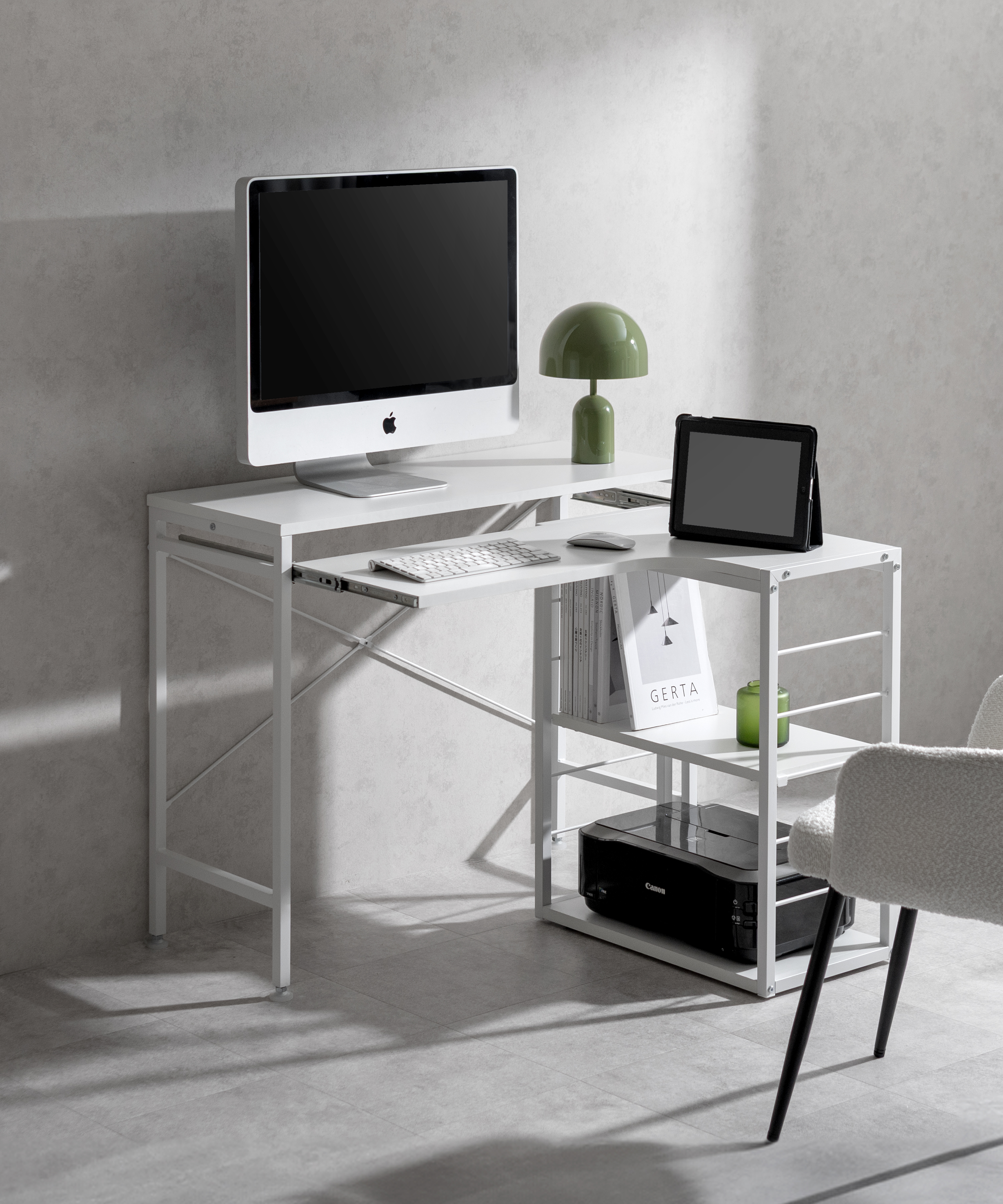 伸縮できるL字<br>PCデスク <br>SWAY