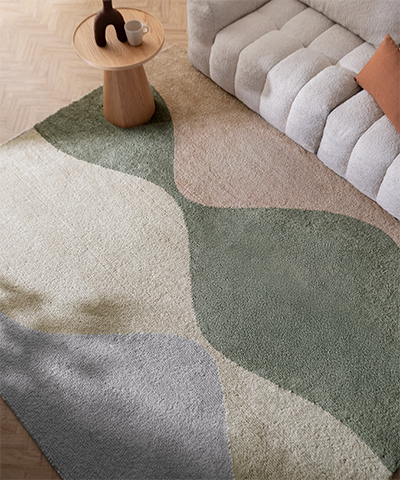 ウェーブ柄が際立つデザインラグ Flow(フロー) 200×250cm