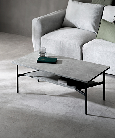 モダンなモルタル調のローテーブル <br>Gravelle