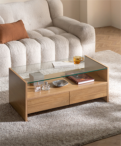 ガラスセンターテーブル <br>Flore