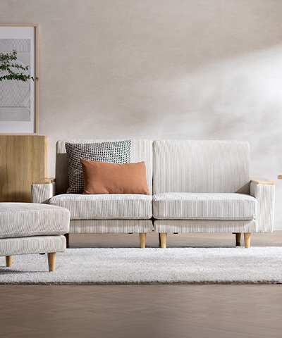 アームテーブル付ユニットソファ <br>Frinoa アーム2P+オットマンセット