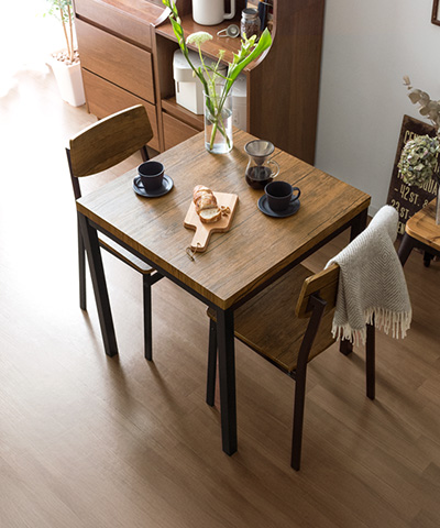 Cary】3点セット ダイニングテーブルセット 2人掛け カフェ風デザイン  