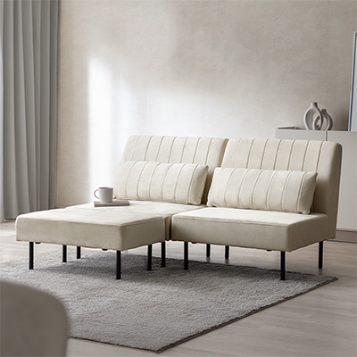 2way ソファ 2人掛け 2.5人掛け アイボリー ベージュ