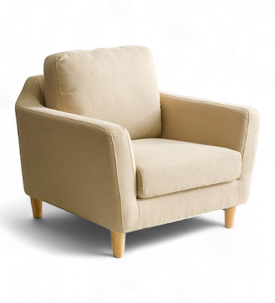 1人掛けソファ パーソナルチェア ポケットコイル 天然木脚 LAURU