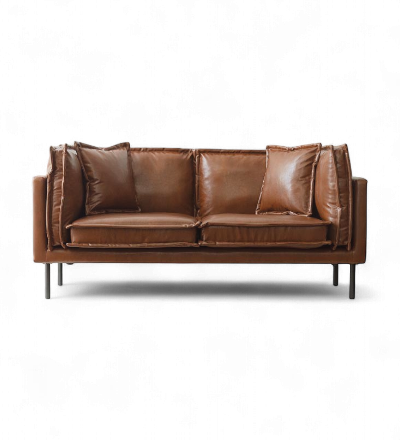 2人掛けソファ キャメル ソファー 2人掛け コンパクト 合皮 ローソファ 北欧 sofa