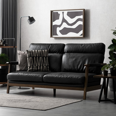 人気再入荷！2人掛けソファ ソファーブラック