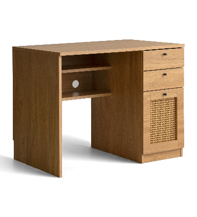 90cm幅シンプルデスク <br>blanc　ラタンタイプ