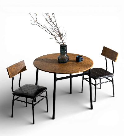 ヴィンテージ風ダイニング3点セット 円形タイプ