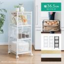 [幅36.5] キッチンワゴン RECKS〔レックス〕 バスケットラック キッチン収納 キッチン隙間収納  キッチンストッカー 台所収納 ホワイト ブラック 【12/11(月) 9時まで大型セール対象】 