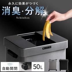 オゾン消臭機能&キャスター付き自動開閉ダストボックス 50L Schonbox(シューンボックス)