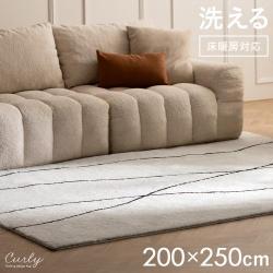 洗えるマイクロファイバーラグCurly(カーリー)200×250cm