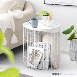 ワイヤーバスケットテーブル BASQUE(バスク) スチール天板タイプ