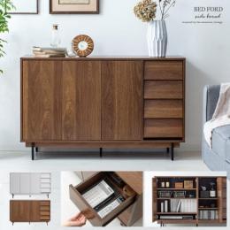  【6/12(月)9時まで大型セール】 [幅115] BED FORD side board  〔ベッドフォードサイドボード〕  キャビネット 収納ラック 収納家具  扉収納 多目的ラック モダン 北欧 リビング  ブラウン ホワイト
