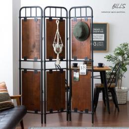 ヴィンテージウッドパーティション BILLS〔ビルズ〕  高さ173cm パーテーション 間仕切り 目隠し 衝立  おしゃれ 西海岸 ブルックリン